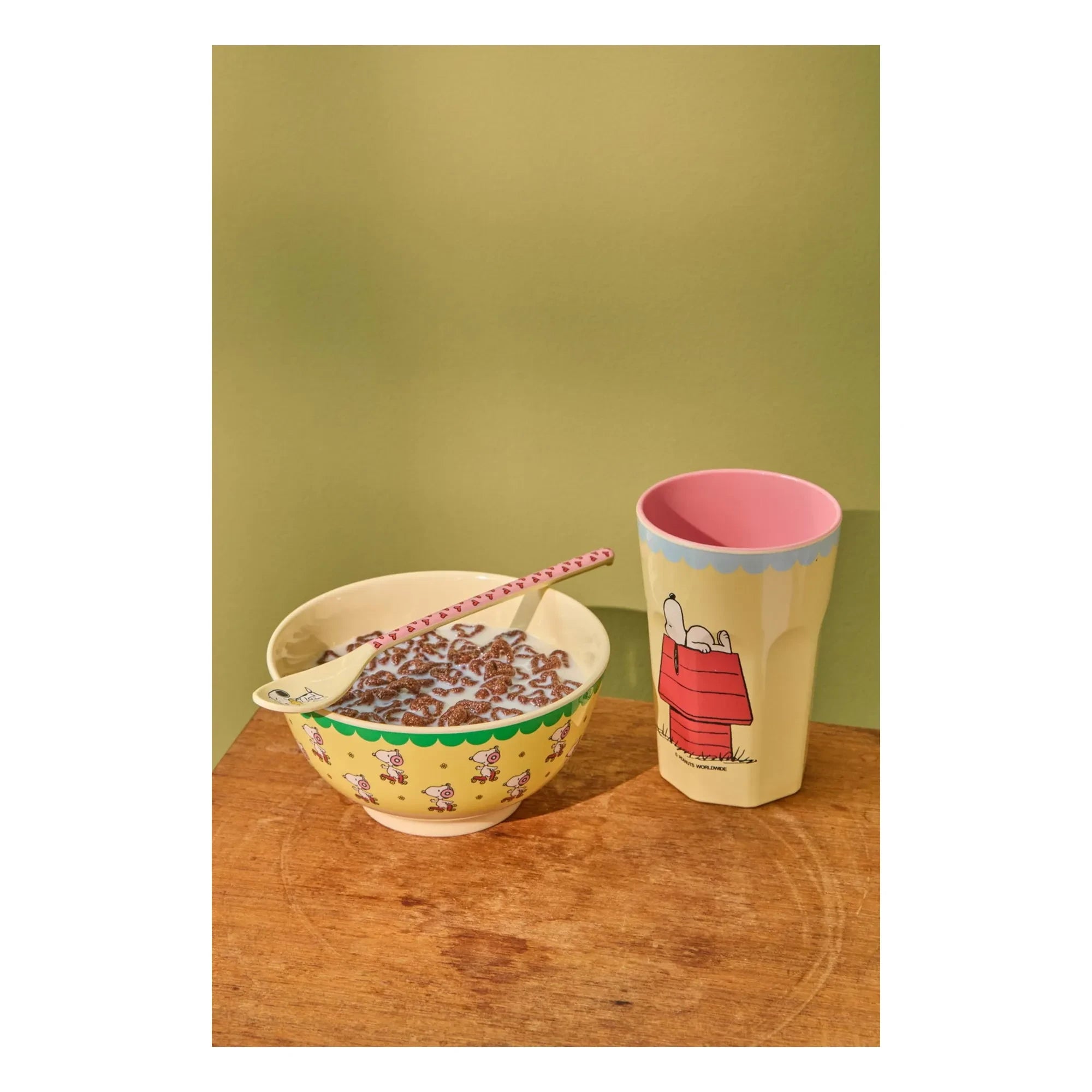 Rice - The Sun Will Come Up vaso de melamina - Rice x Snoopy | Crema