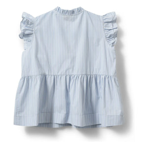 Sofie Schnoor - Blusa Juliette de volantes a rayas | Azul claro