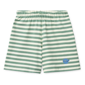 Liewood - Conjunto de camiseta y pantalón corto de algodón orgánico con estampado de pez globo | Verde