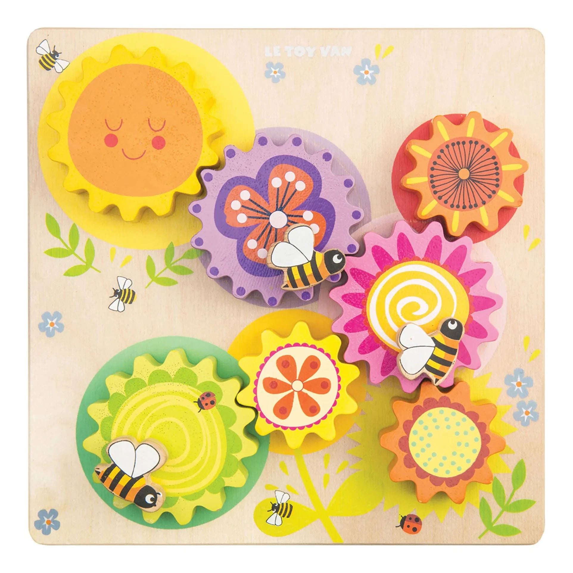 Le Toy Van - Engranajes de madera con abejas y flores