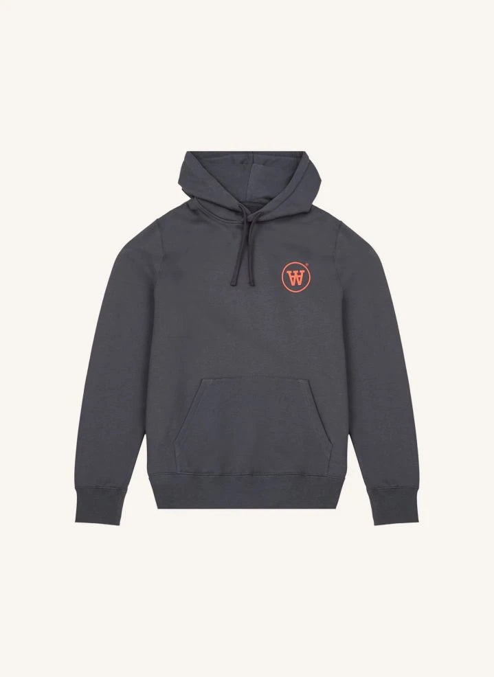 Wood Wood - Ian Sudadera con capucha de algodón orgánico con logo - Colección de adultos | Gris oscuro