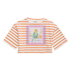 Maison Mangostan - Camiseta corta de rayas | Naranja