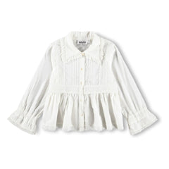 Molo - Blusa con volantes de algodón orgánico Reece | Blanco