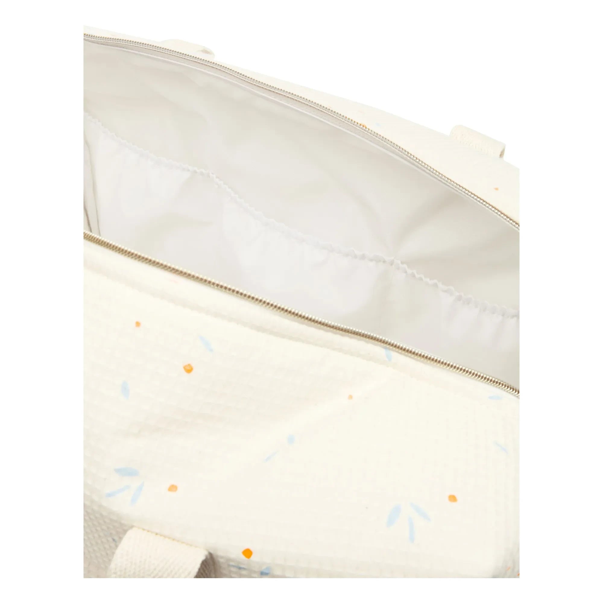 Nobodinoz - Bolso cambiador impermeable Opera Orange Cherries | Beige