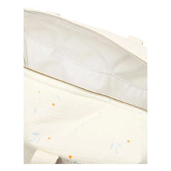 Nobodinoz - Bolso cambiador impermeable Opera Orange Cherries | Beige