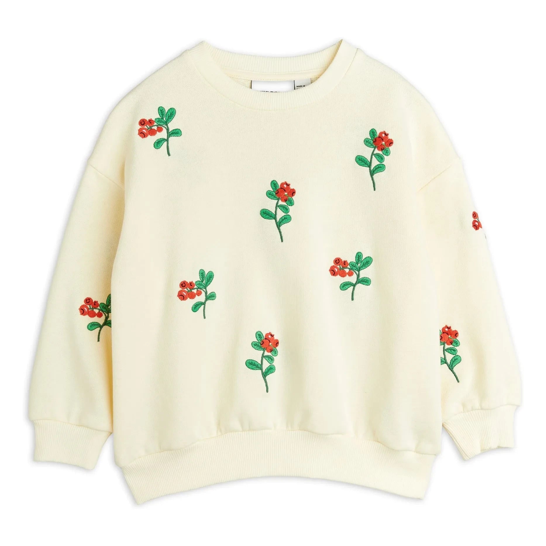Mini Rodini - Sudadera de algodón orgánico con estampado floral | Crudo