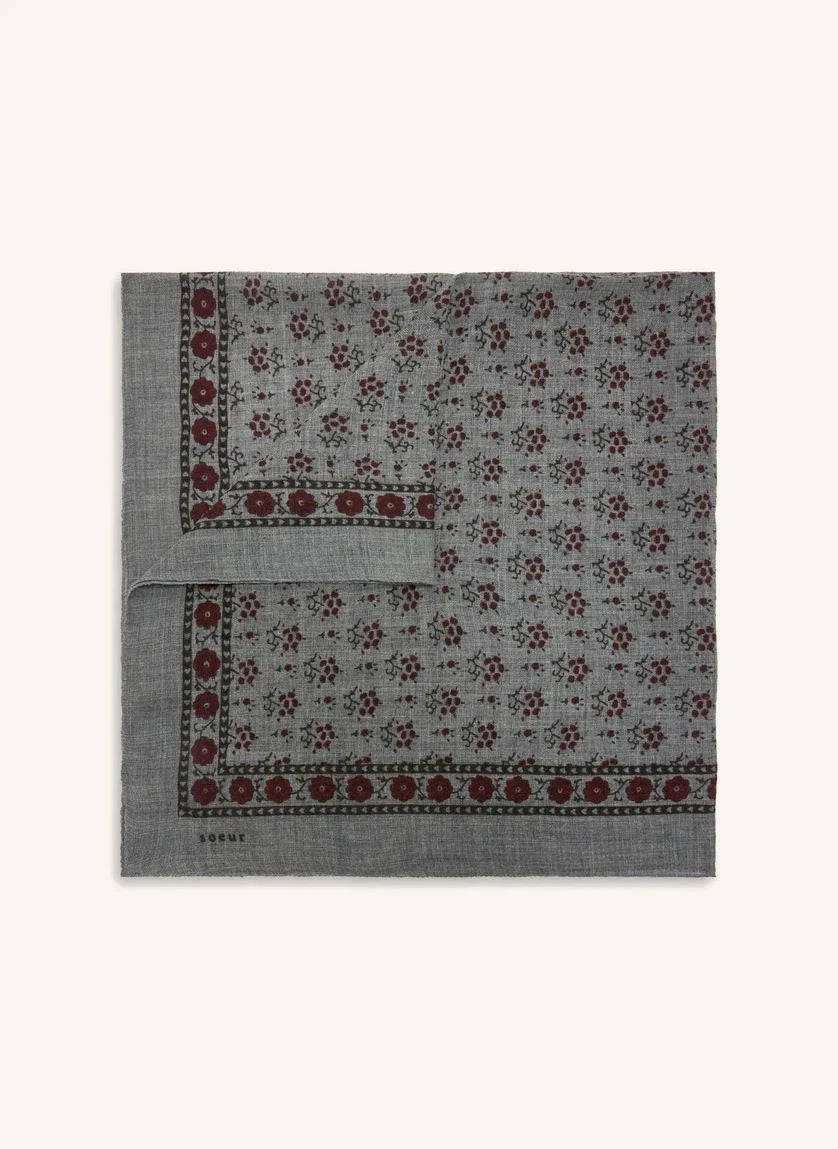 Soeur - Pañuelo twill de lana a cuadros C | Gris oscuro
