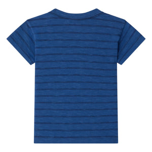 Bonpoint - Camiseta de algodón orgánico a rayas Tom | Azul real