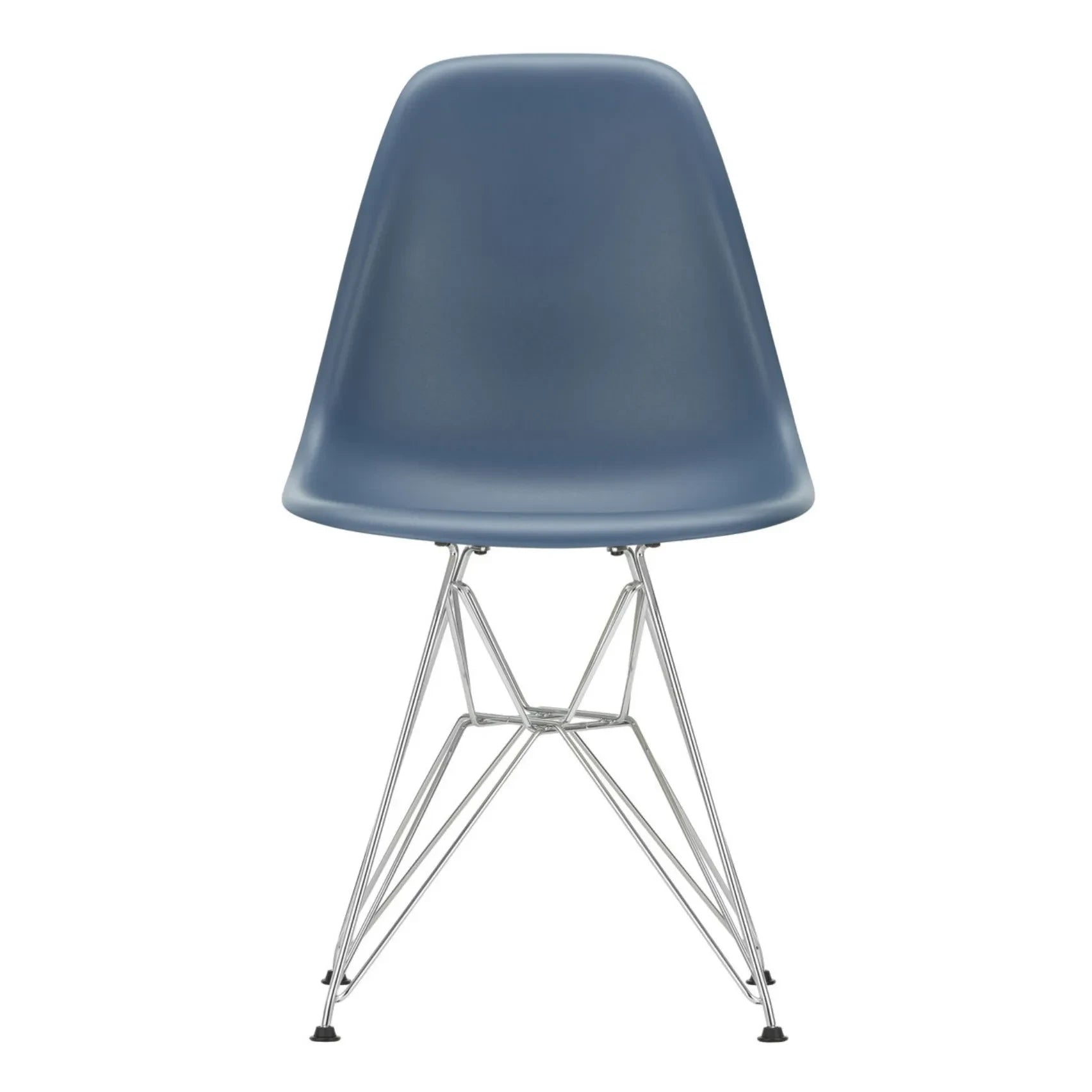Vitra - Silla de plástico DSR - base cromada - Charles & Ray Eames | Azul marino