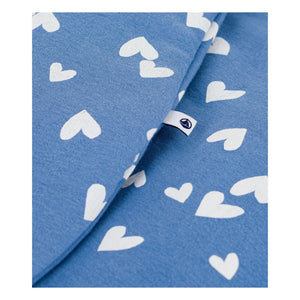 Petit Bateau - Kalp Desenli Organik Pamuk Uyku Tulumu | Blue