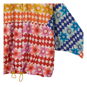 Fabula - Cortavientos Damier Fleurs | Naranja