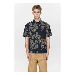 Anerkjendt - Camisa Akotto Emb | Azul oscuro