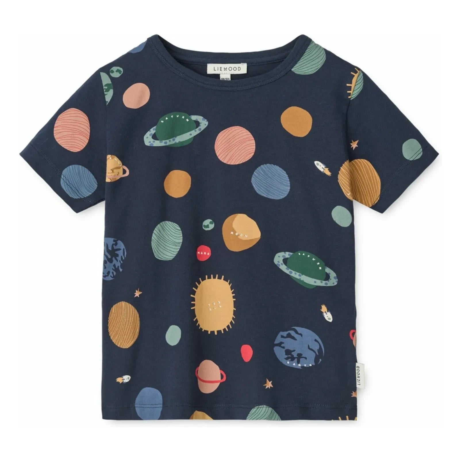 Liewood - Camiseta Apia Planets de Algodón Orgánico | Azul Marino