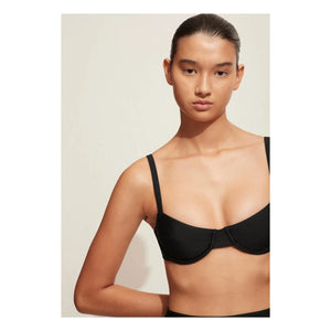 Matteau - Top de bikini sin aros | Negro