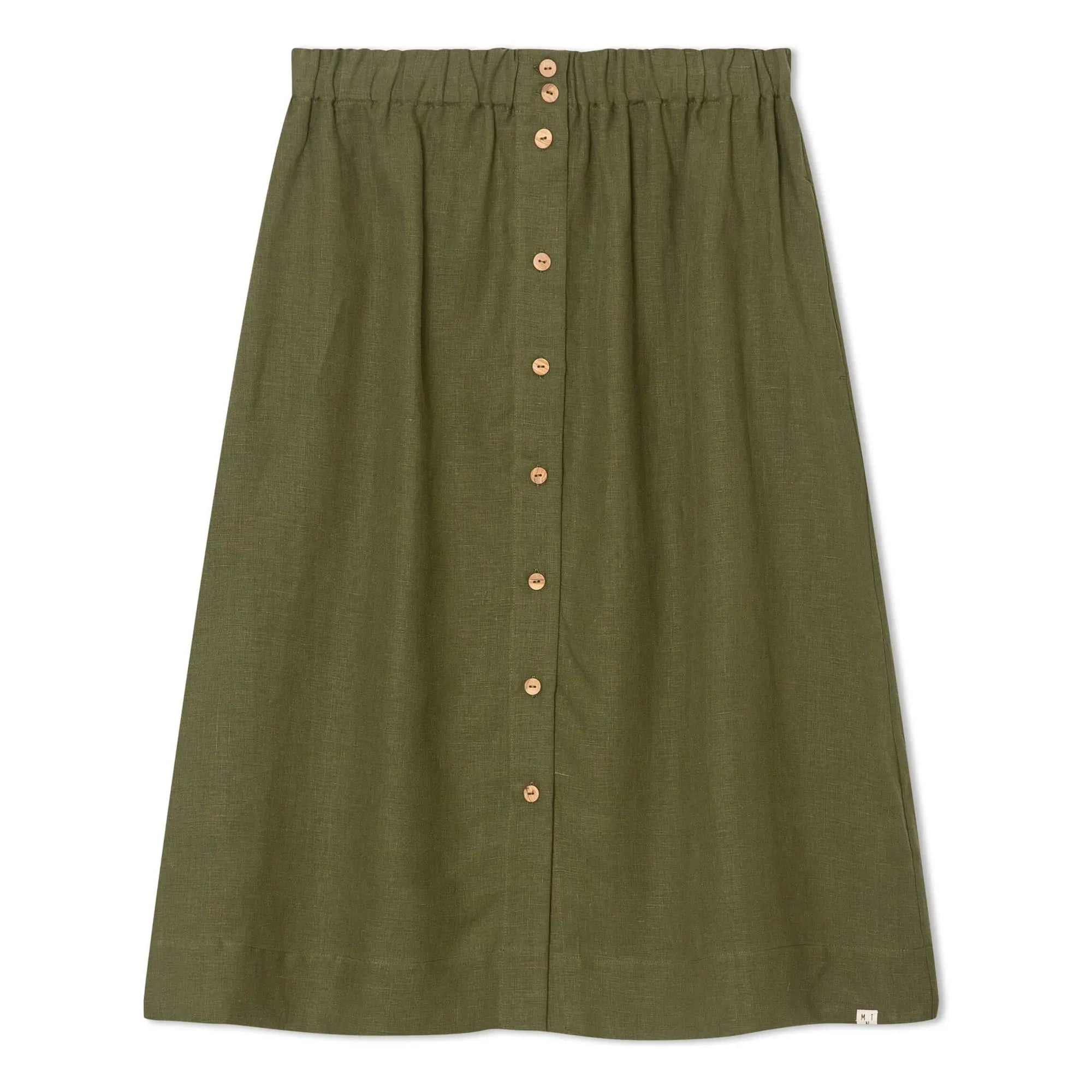 Matona - Falda Midi de Lino | Olive