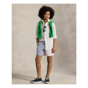 Ralph Lauren - Camisa de lino deportiva con logo | Blanco