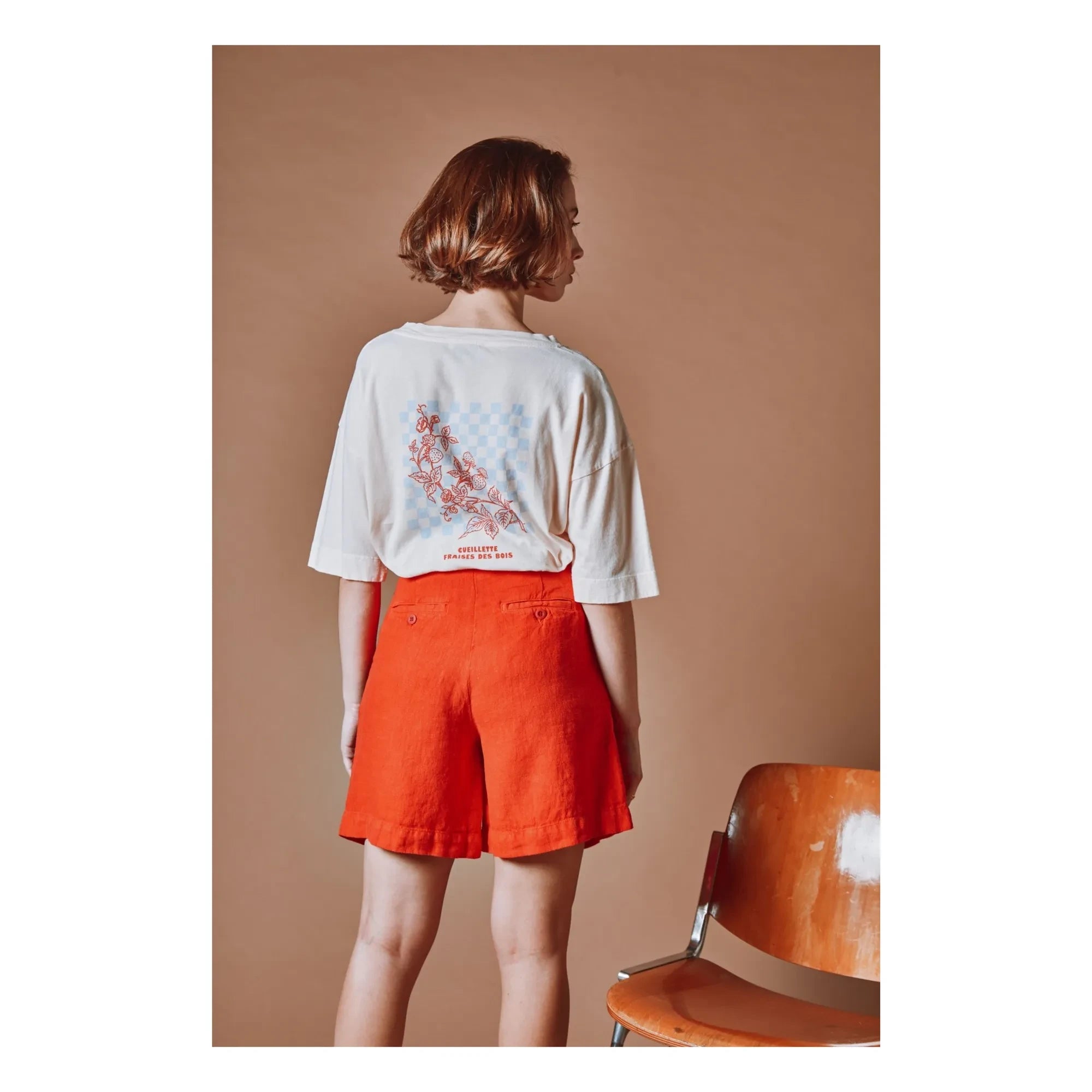Emile et Ida - Camiseta de algodón orgánico Le Temps Des Fraises | Crema