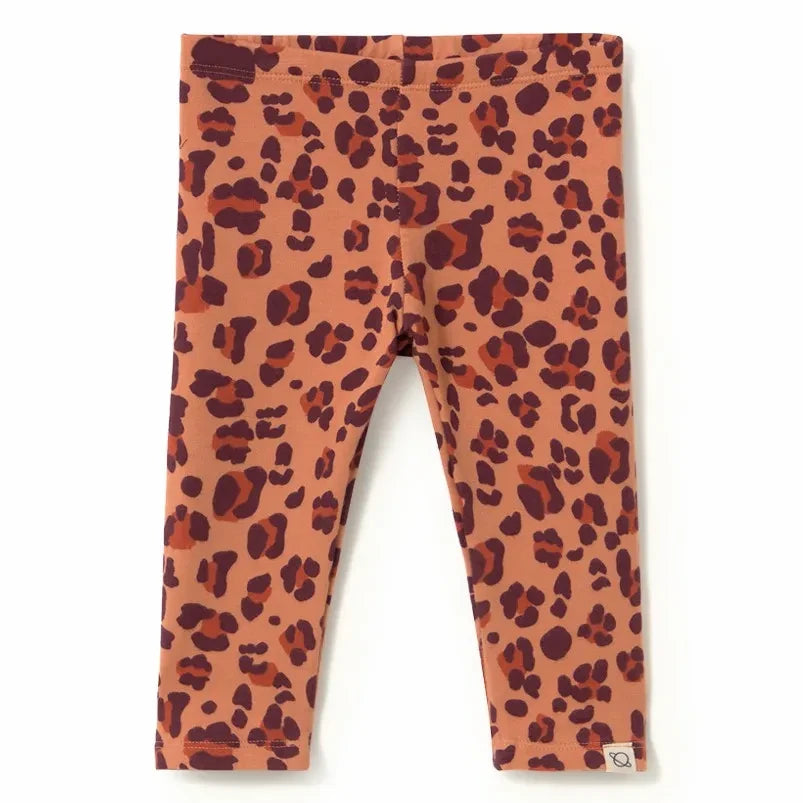 Cozmo - Leggings de leopardo de algodón orgánico para bebé | Coral