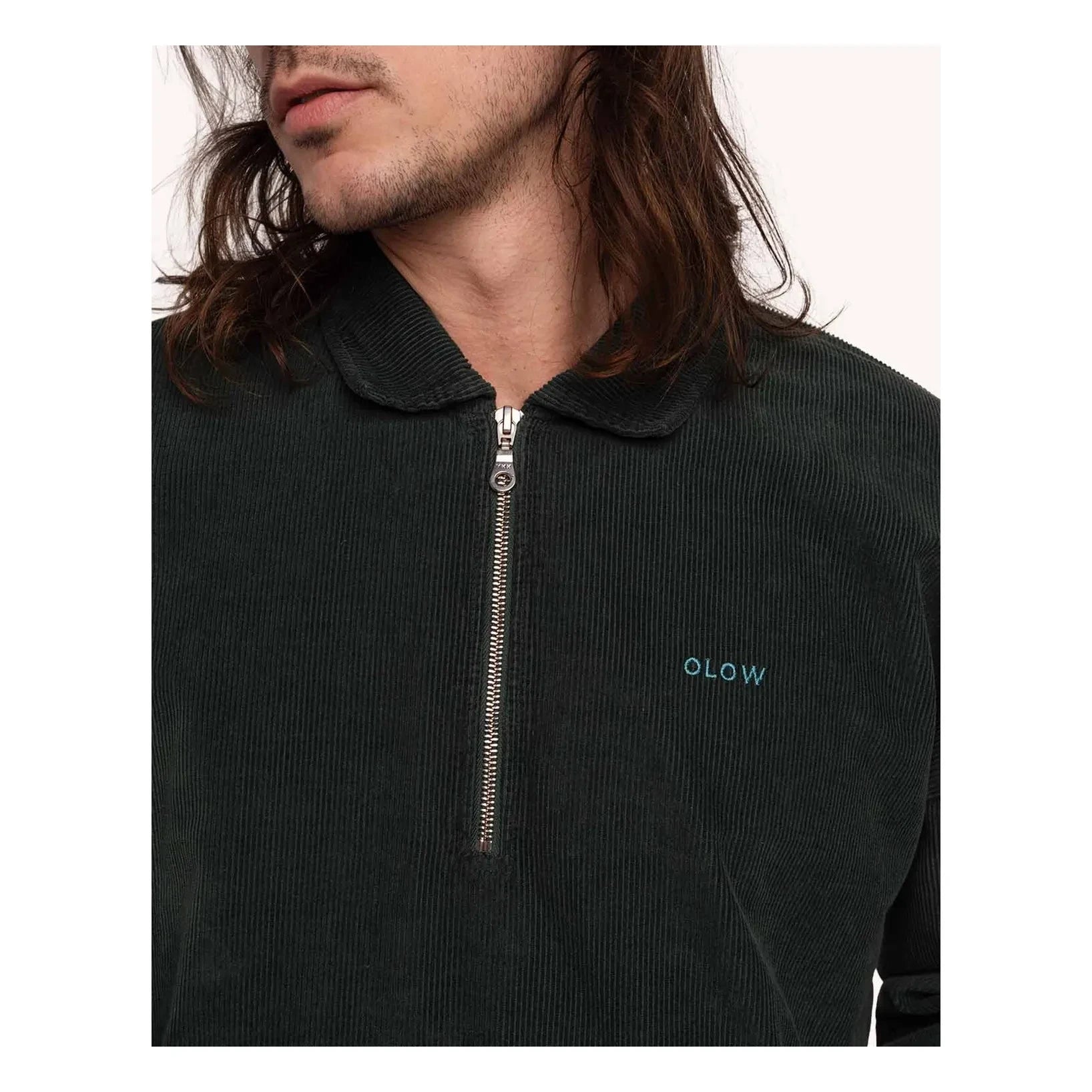 Olow - Sudadera Manso con media cremallera | Verde oscuro