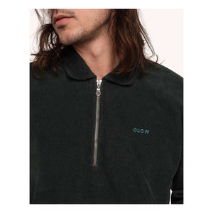 Olow - Manso Yarım Fermuarlı Sweatshirt | Koyu yeşil