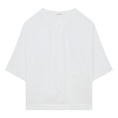 Pomandère - Blusa de popelina de algodón de manga corta | Blanco