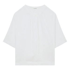 Pomandère - Blusa de popelina de algodón de manga corta | Blanco
