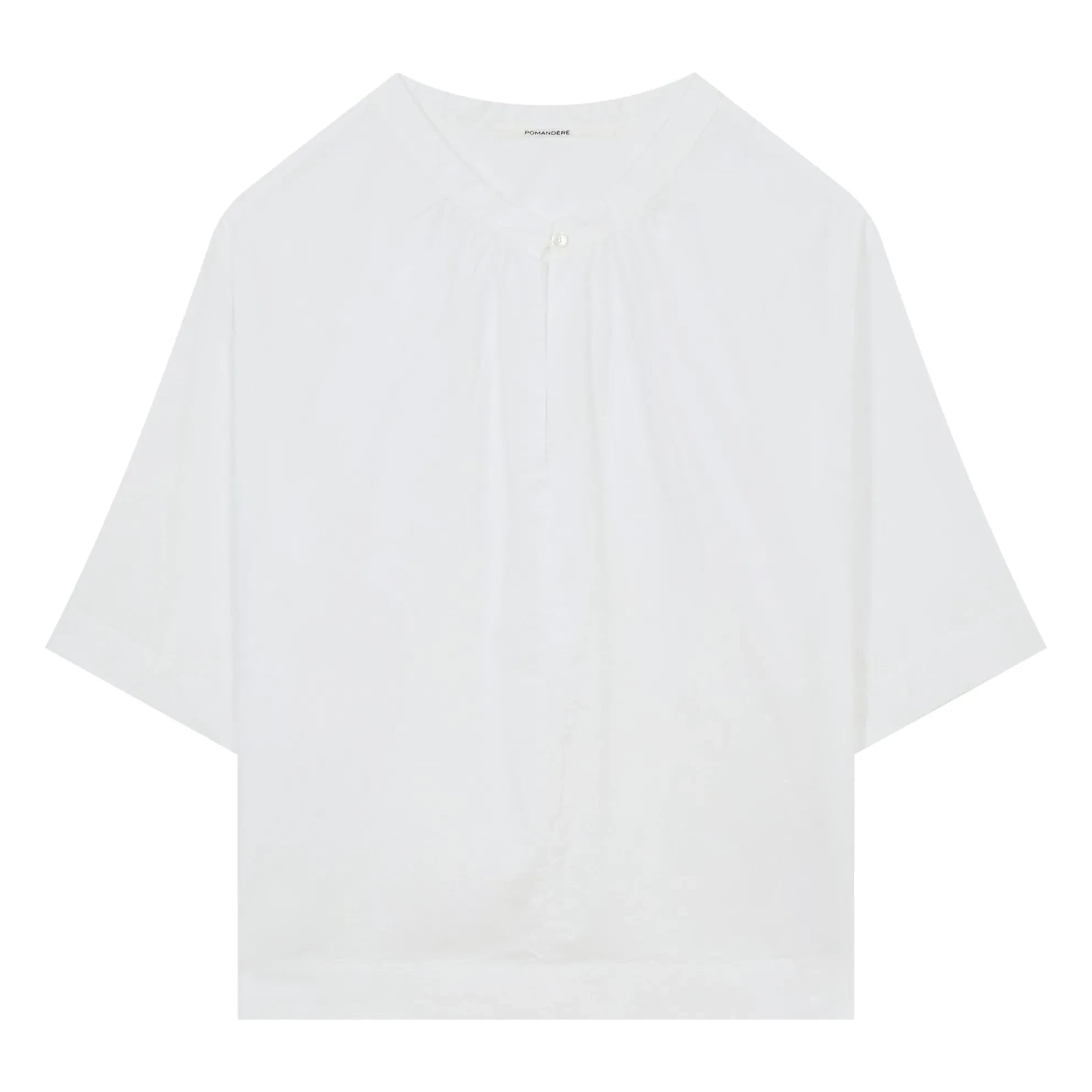 Pomandère - Blusa de popelina de algodón de manga corta | Blanco