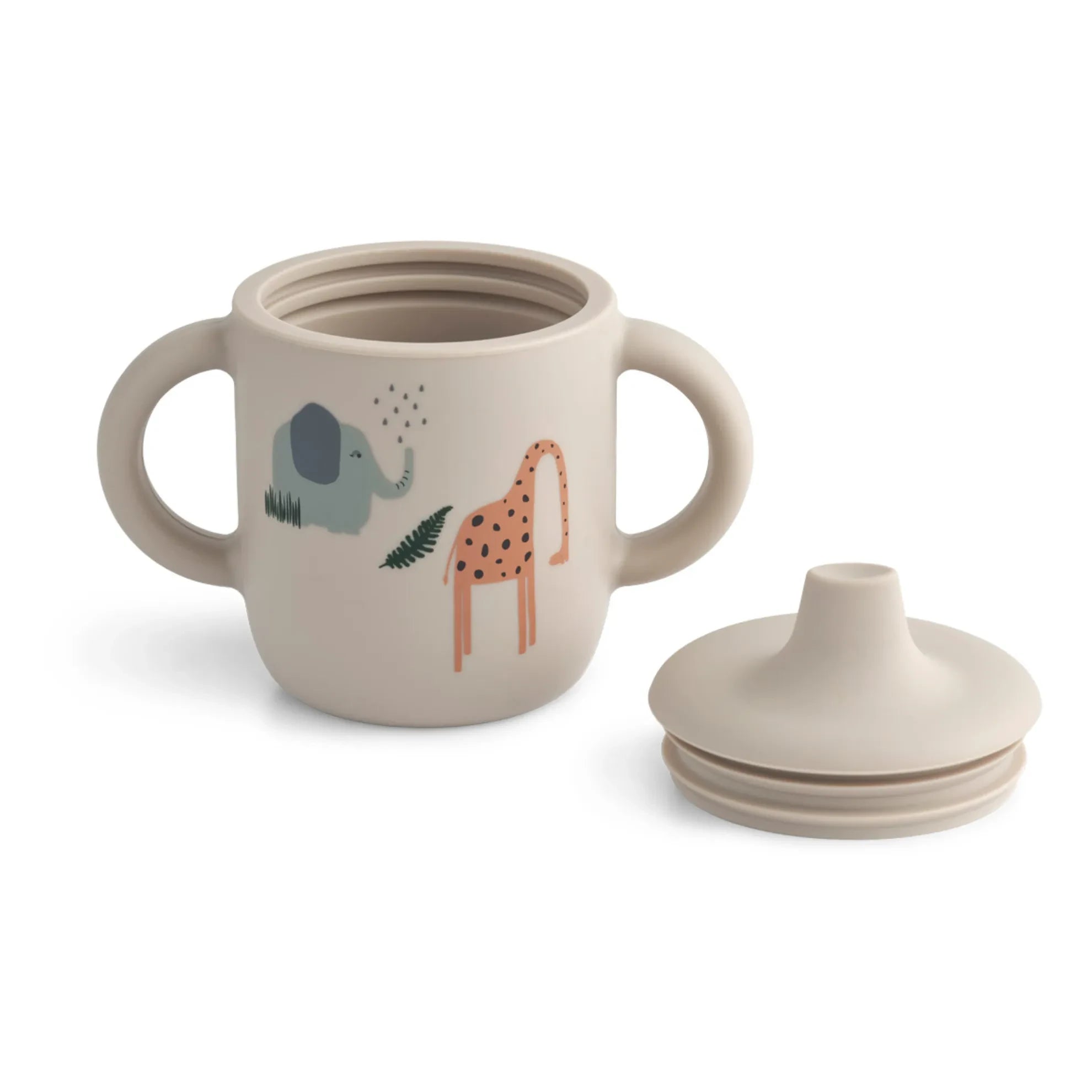 Liewood - Vaso de aprendizaje de silicona Neil | Mezcla arena Safari