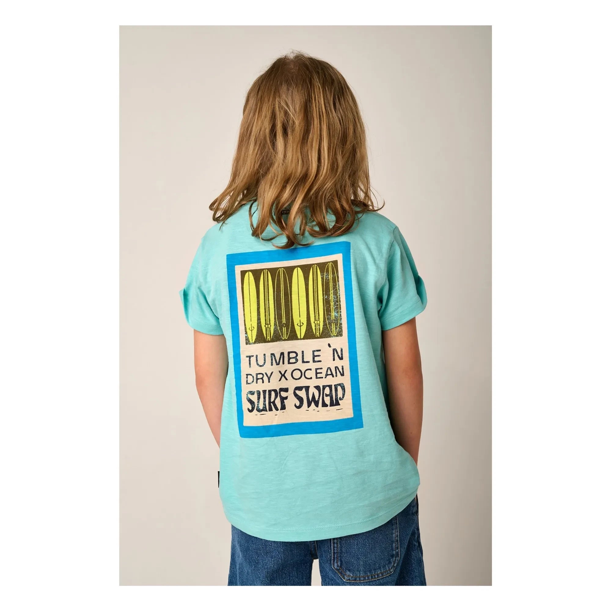 Tumble N'Dry - Camiseta de algodón orgánico Reef Sunset | Azul claro