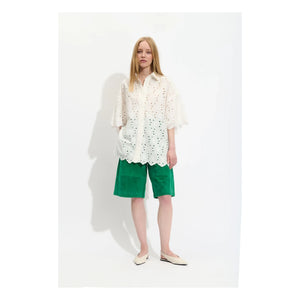 BELLEPIECE - Blusa bordada de algodón Pio | Blanco