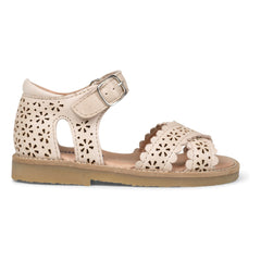 Petit Nord - Sandalias Cruzadas Florales con Tiras | Crema