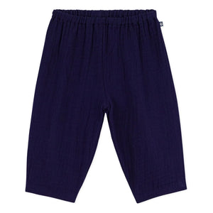 Petit Bateau - Pantalones de Gasa de Algodón Orgánico | Azul noche