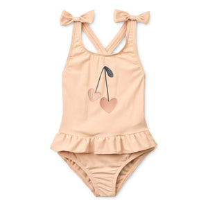 Liewood - Bañador Amara Cherry de Fibra Reciclada | Rosa pálido