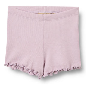Wheat - Shorts de bebé de algodón orgánico acanalado | Lavanda