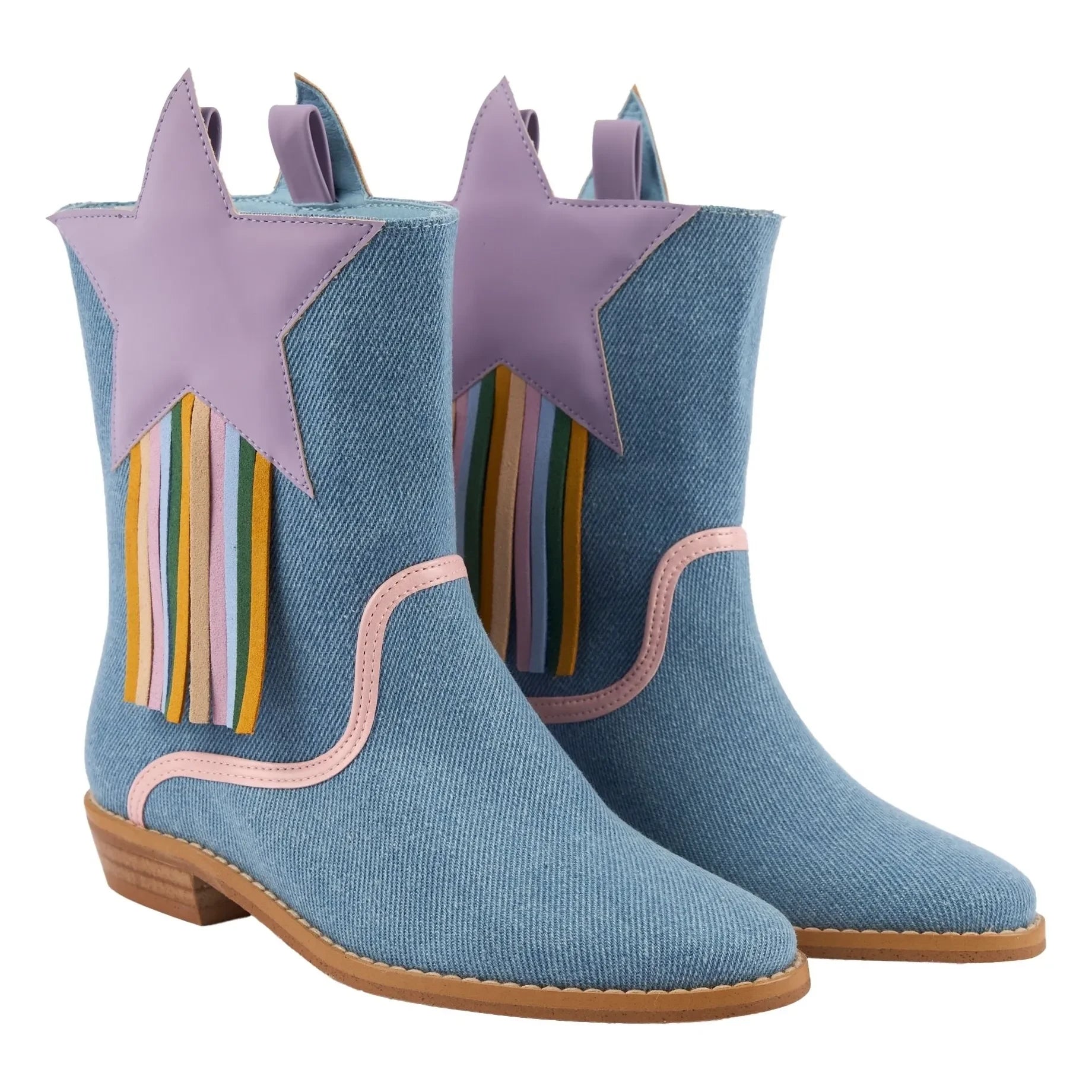 Stella McCartney Kids - Botines Etoile de algodón orgánico | Azul