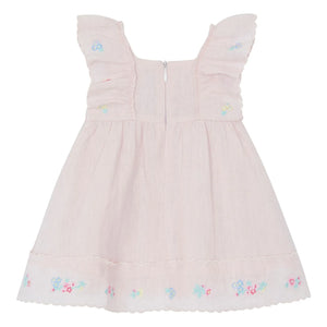 Tartine et Chocolat - Vestido Festón Bordado | Rosa Pálido