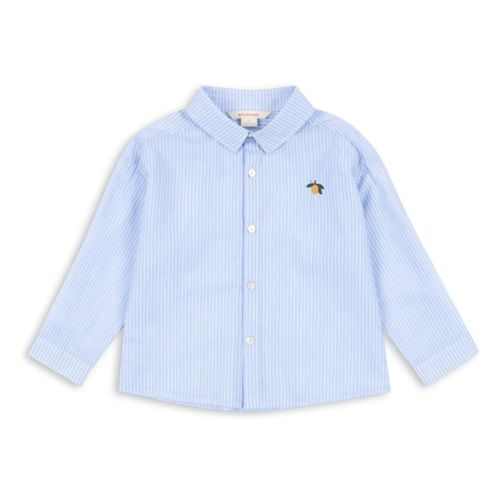 Konges Sløjd - Camisa de algodón orgánico a rayas Wes Lime | Azul