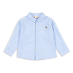 Konges Sløjd - Camisa de algodón orgánico a rayas Wes Lime | Azul