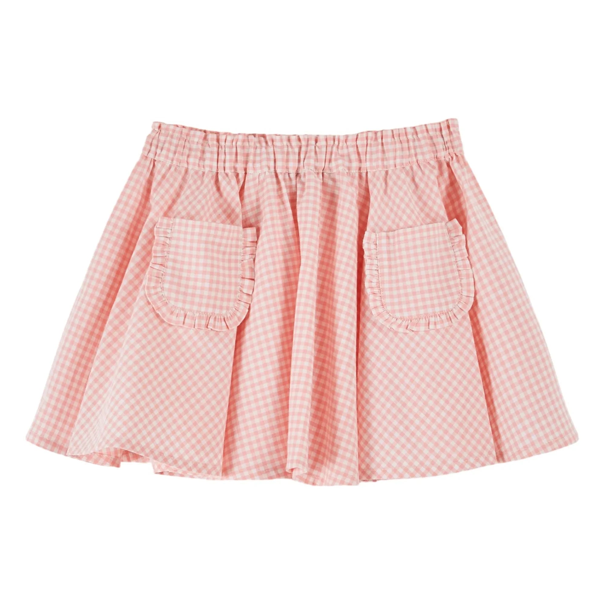 Emile et Ida - Falda de cuadros vichy de algodón orgánico | Rosa