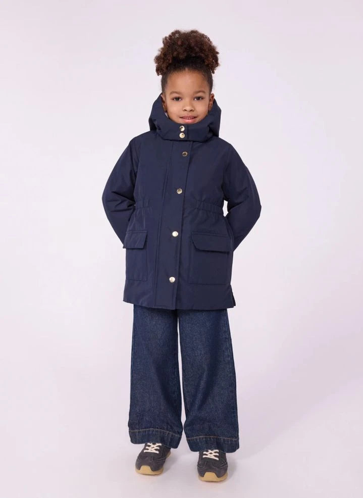Petit Bateau - Parka con forro de borreguillo | Azul marino