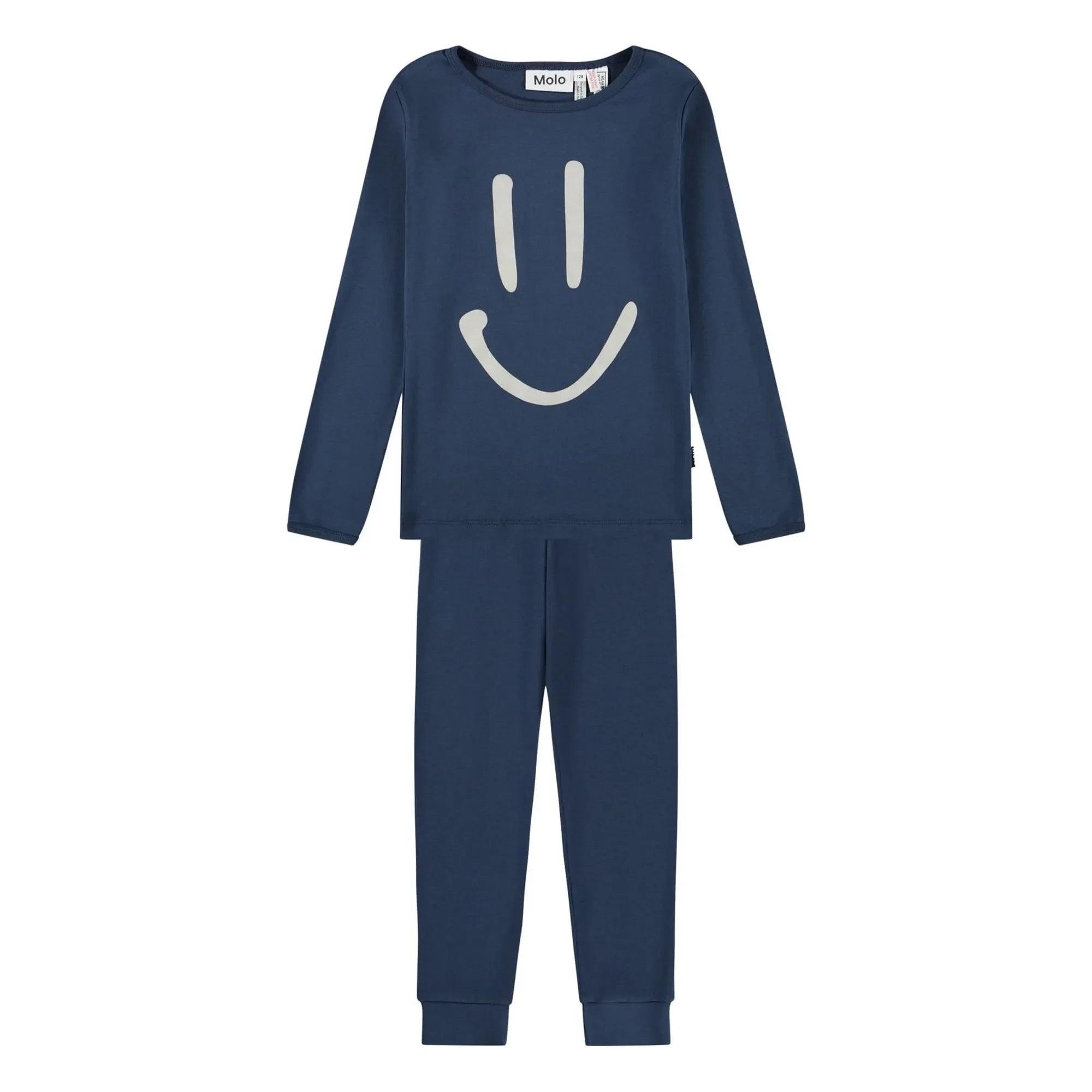 Molo - Pijama de algodón orgánico Lue Smiley | Azul marino