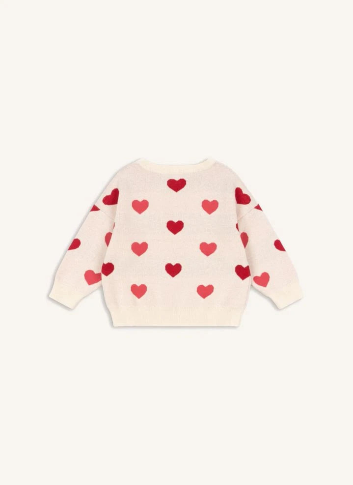 Konges Sløjd - Lapis Jersey Hearts Algodón orgánico | Rosa claro