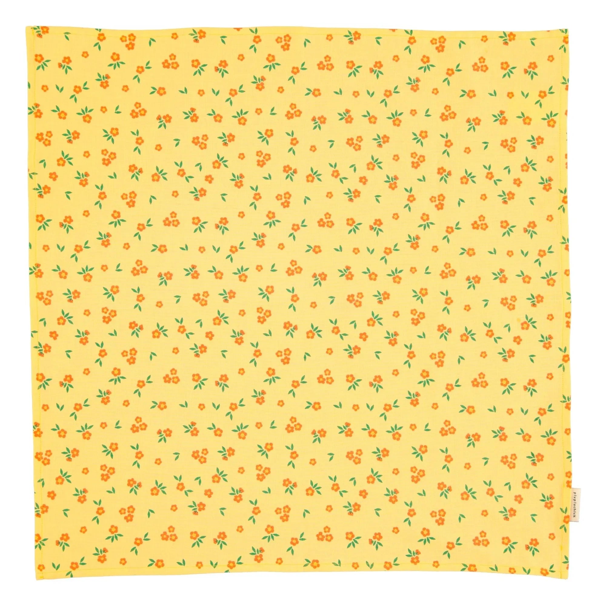 Piupiuchick - Pañuelo floral de algodón orgánico | Amarillo
