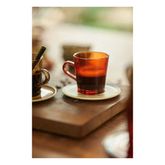 HKliving - Tazas de café de los 70 - Juego de 4 | Ámbar