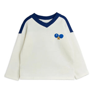 Mini Rodini - Sudadera de algodón orgánico Ping Pong | Blanco