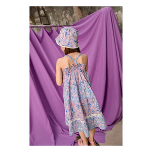 Louise Misha - Vestido sin tirantes Marcelinette de algodón orgánico con flores | Morado
