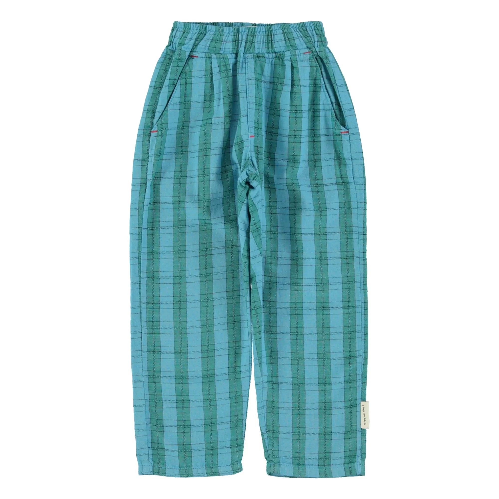 Piupiuchick - Pantalón de tartán de algodón orgánico | Azul