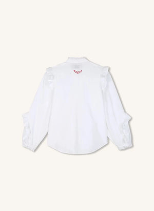 Zadig & Voltaire - Blusa Gisele con Volantes | Blanco