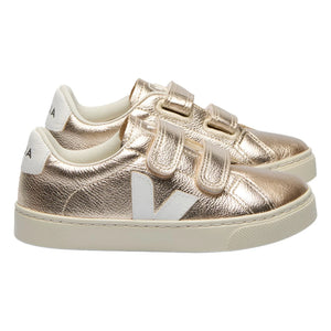 Veja - Zapatillas de piel Esplar O.T. con rayas | Marrón dorado