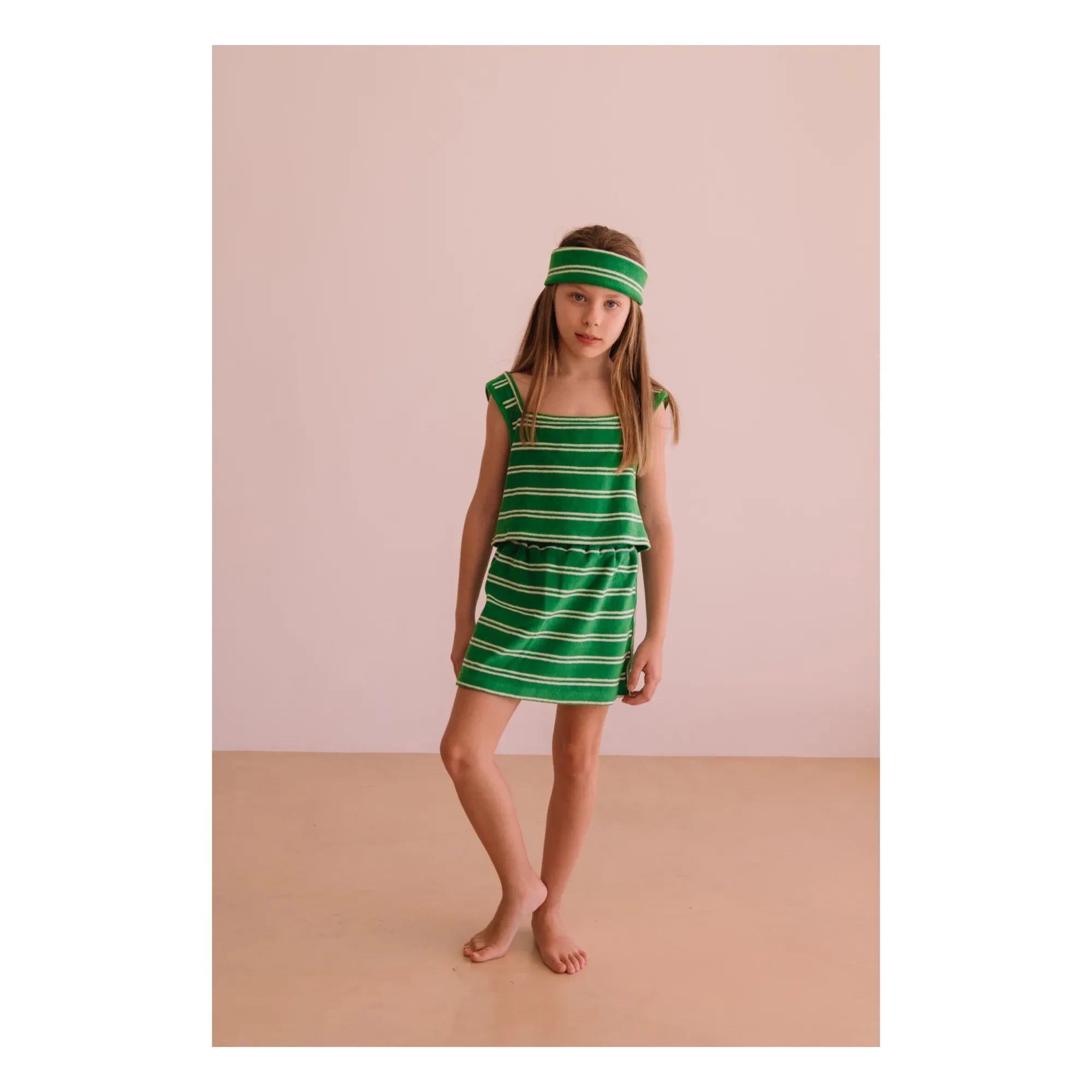 We Are Kids - Falda Marta a rayas de algodón orgánico | Verde